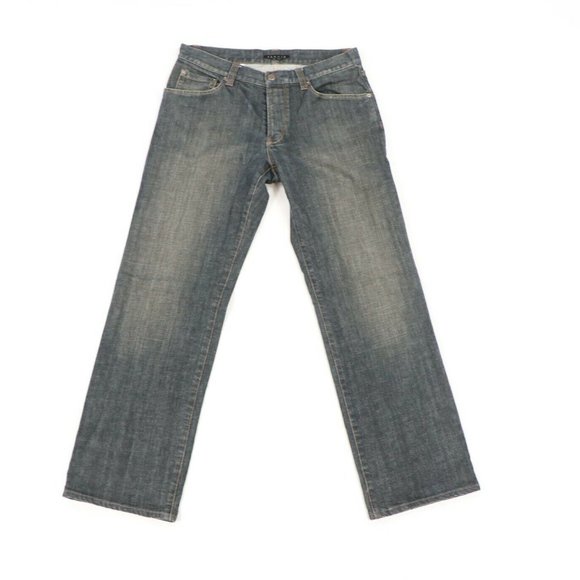 Theory Slim Jim Straight Leg Button Denim Jeans - Picture 1 of 9